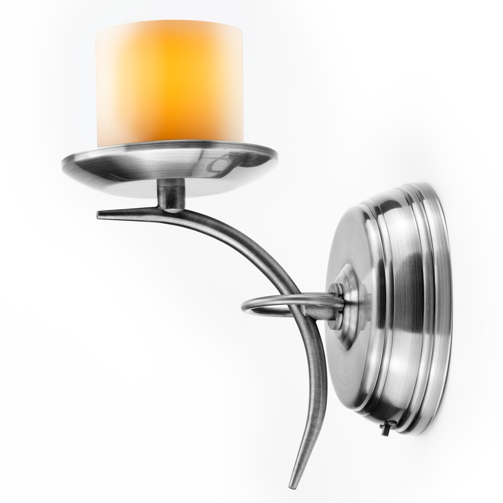 Flameless Candle Wall Sconce - Pewter - Battery Operated