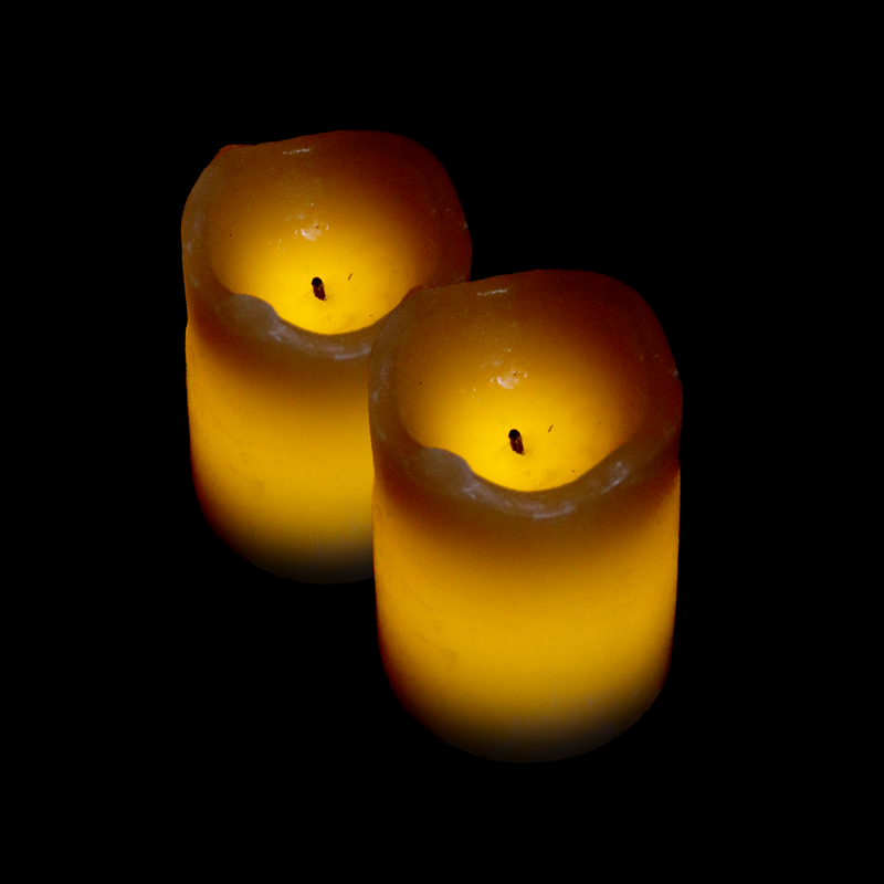 Rustic Pillar Battery Candle 3 Inch | Multiple Colours Available