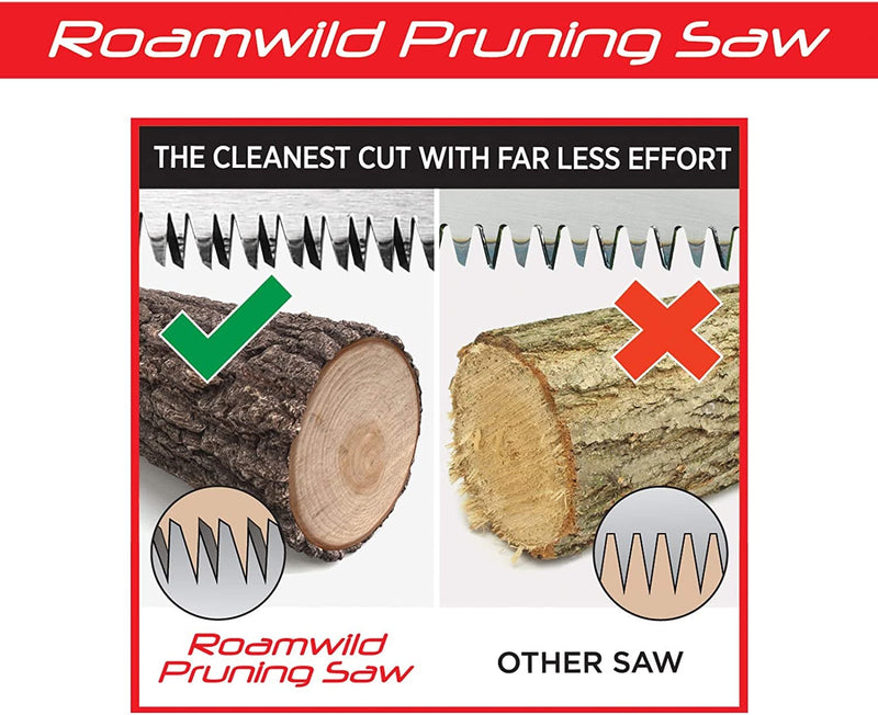 Roamwild Japanese Multi-Pullsaw PRO With Double Edge Carpentry Fine Saw and Spare Pruning Blade Included
