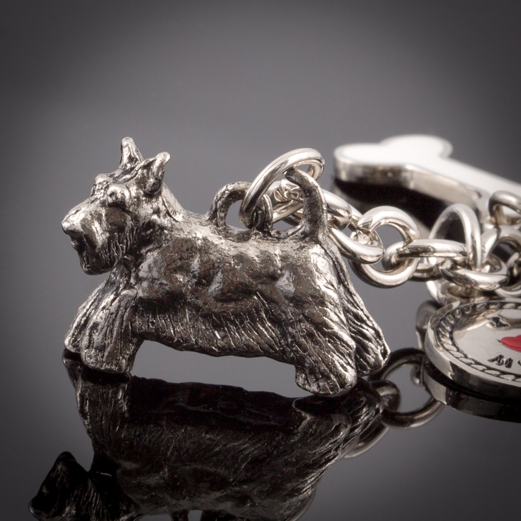 Scottish Terrier High Detailed Dog Metal Animal Keyring