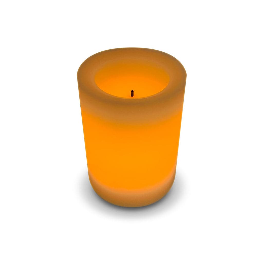 Cream Pillar Battery Vanilla Scented Candle 4 inch