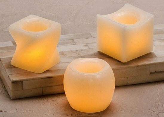 LED 2-Inch Mini Twisted Square Flameless Candles Cream, 2-Pack - These were in John Lewis
