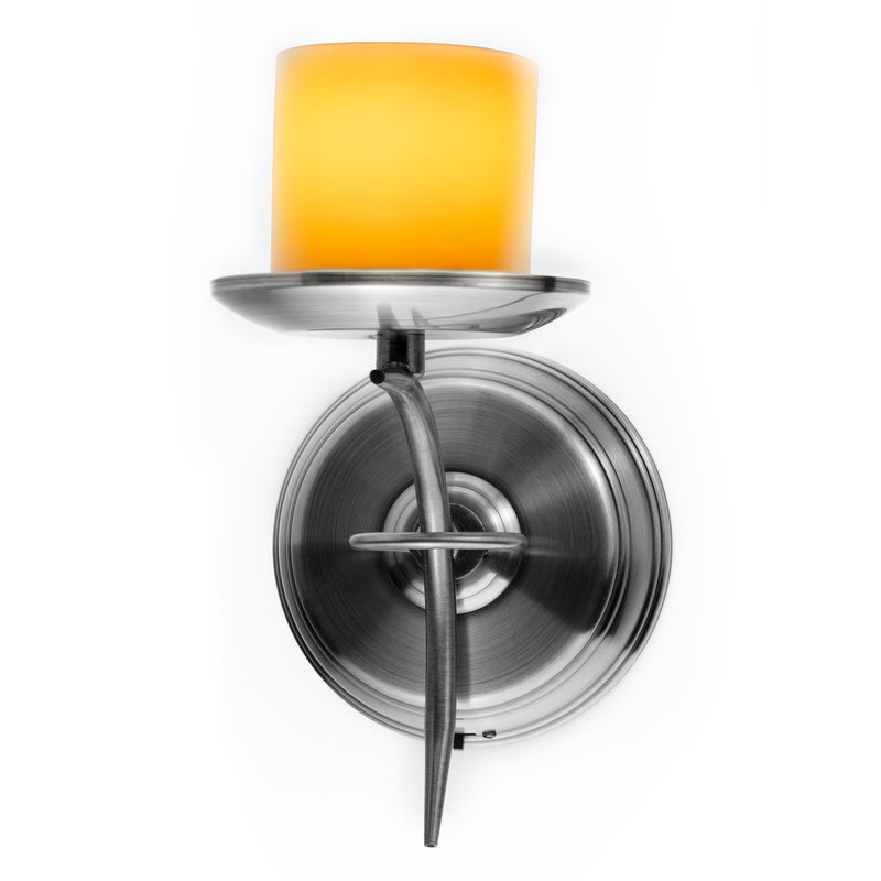 Flameless Candle Wall Sconce - Pewter - Battery Operated