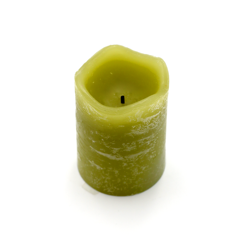Rustic Pillar Battery Candle 3 Inch | Multiple Colours Available