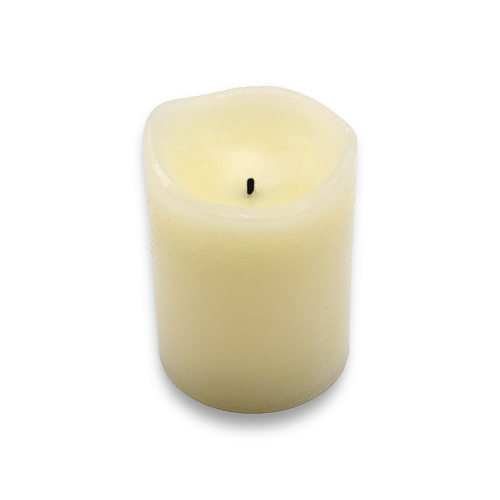 Cream Pillar Battery Vanilla Scented Candle 4 inch