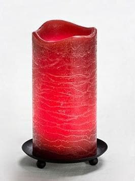 red battery candle rustic 6 inch
