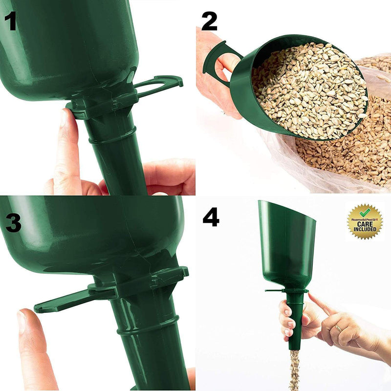 Roamwild Quick Release Automatic Bird Seed Scoop For Bird Feeders – Suitable For All Seed Types
