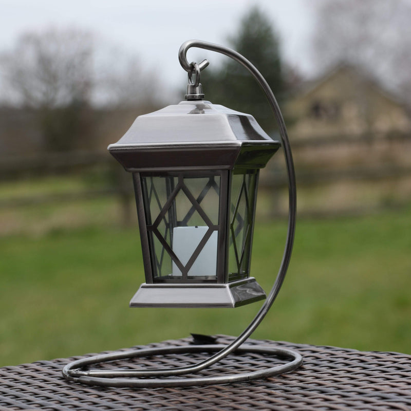 Antique Silver Ornate Battery Operated Lantern