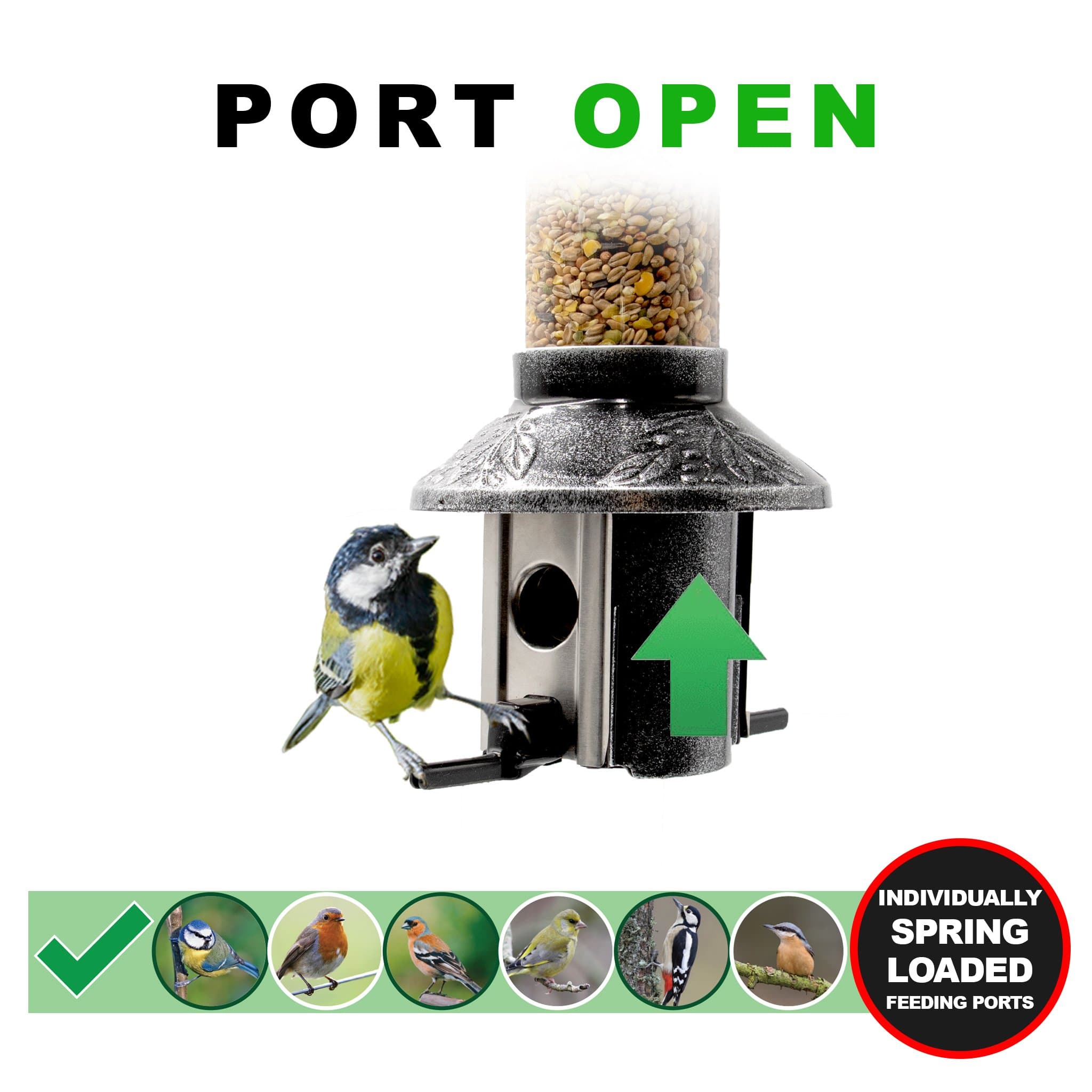 Roamwild PestOff Squirrel Proof Bird Feeder | Exclusive Platinum