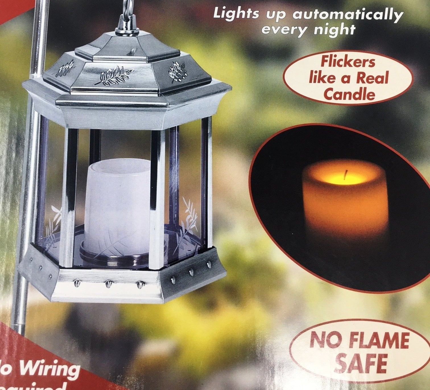 Paradise - Solar Power Flickering Candle Lantern Pewter