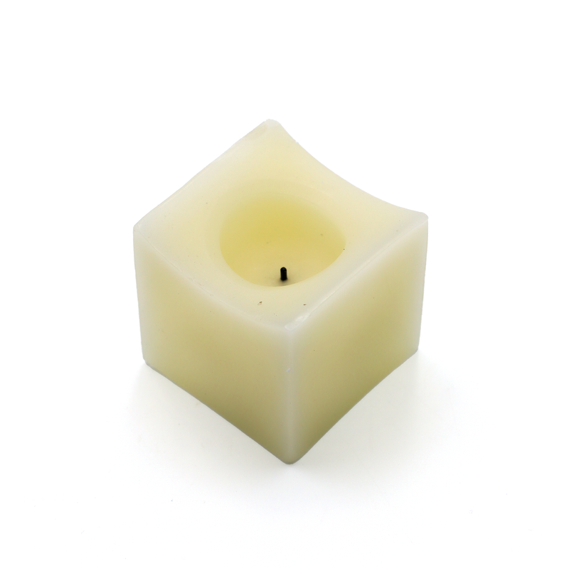 Mini Battery Candle Cream 2 Pack 'Square'