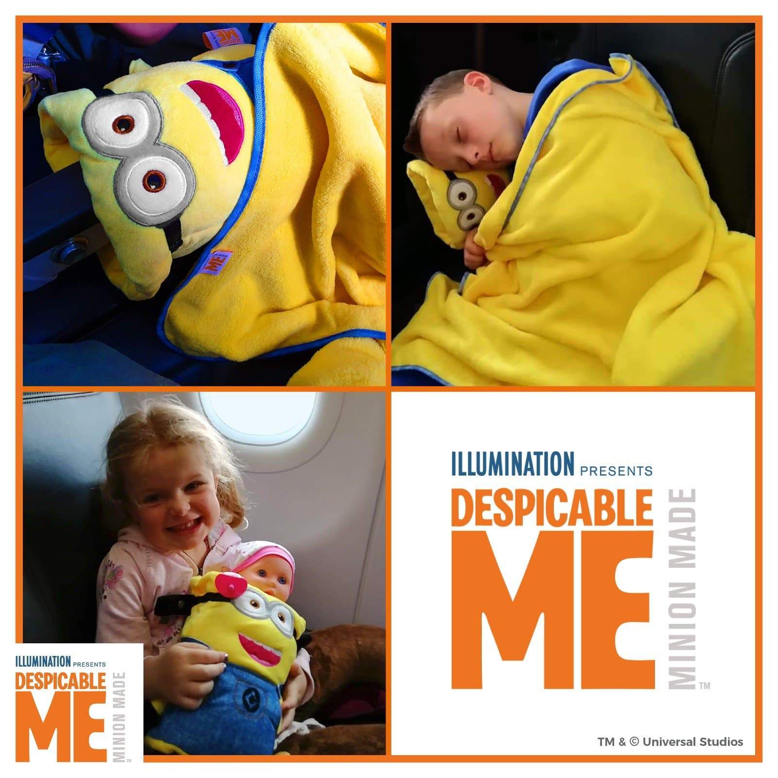 minion schlafsack Armrest Buddy Kids Travel Pillow and Blanket Set