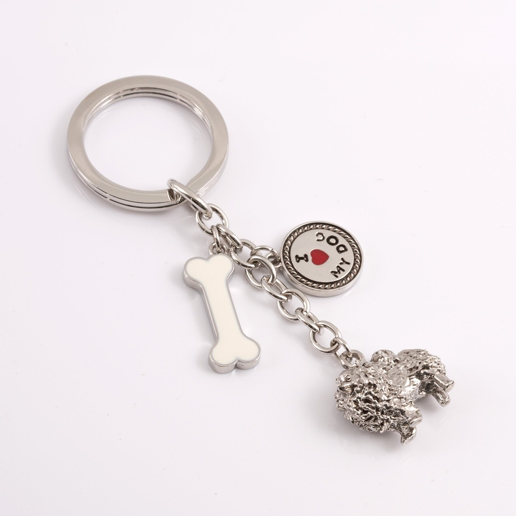 Pomeranian High Detailed Dog Metal Animal Keyring