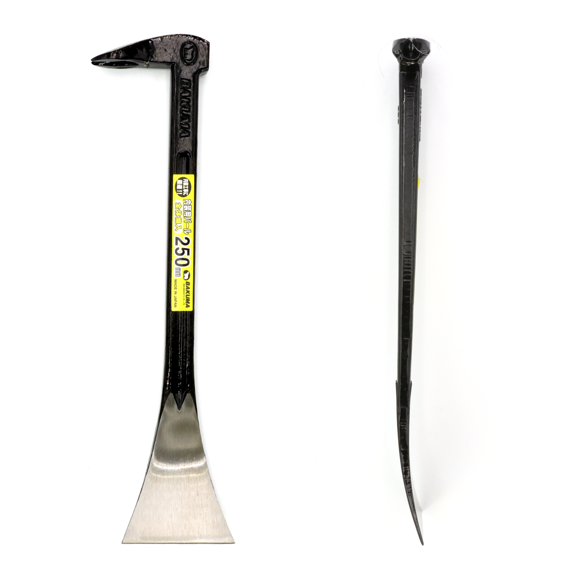 Bakuma Japanese 10’ / 250mm Premium Pry Bar Nail Puller With Hardened Hammer Head