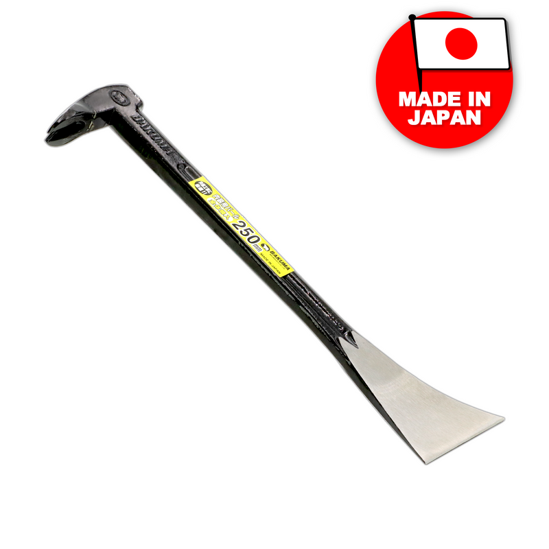Bakuma Japanese 10 250mm Premium Pry Bar Nail Puller With Hardened Hammer Head
