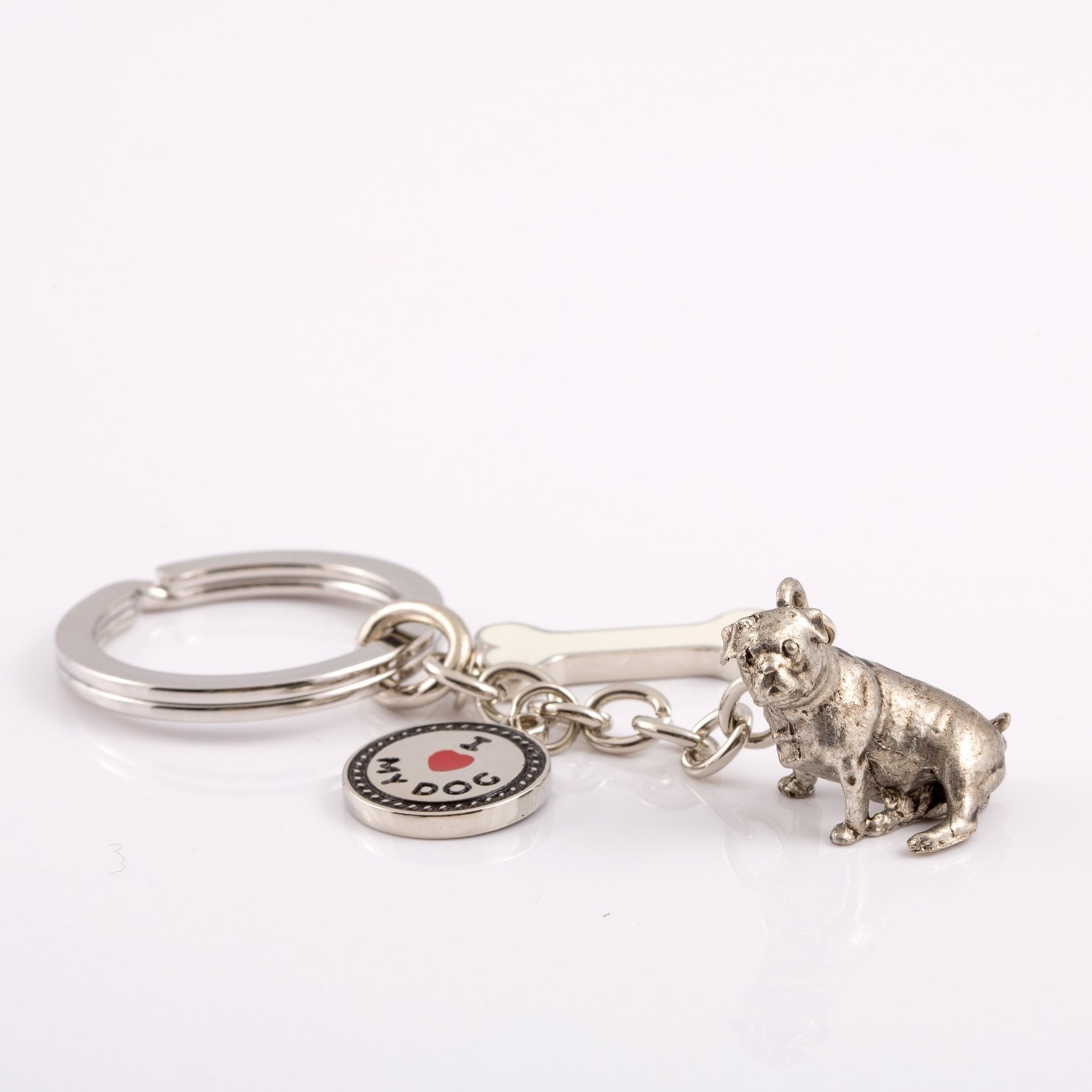 Pug High Detailed Dog Metal Animal Keyring