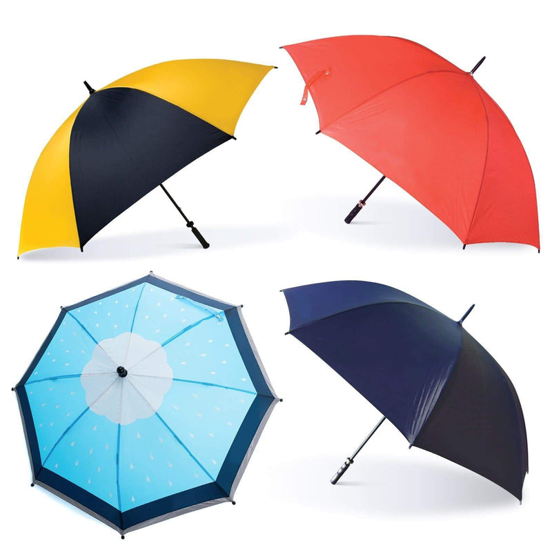 Fibreglass Wind Proof Packs of Umbrellas With Random Logos