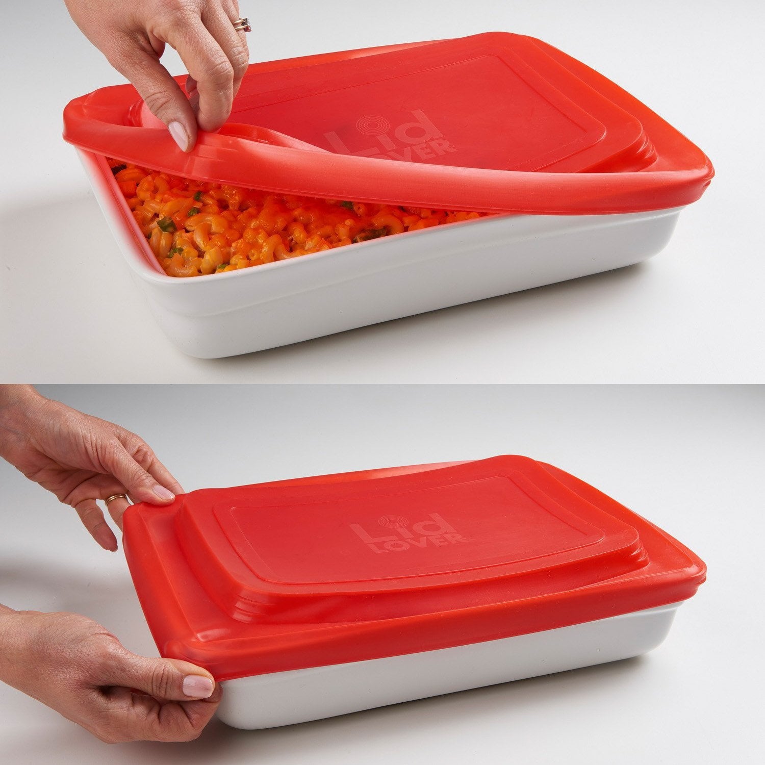 LidLover Rectangular - Snug Seal For Food, Protects Food & Makes Transporting a Breeze