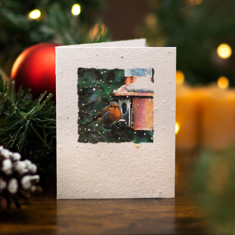 Plantable Seeded Christmas Card - Robin